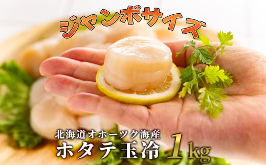 26-40 北海道オホーツク海産ホタテ玉冷ジャンボサイズ(1kg)